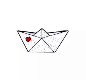 Glitter Paper Boat Pin